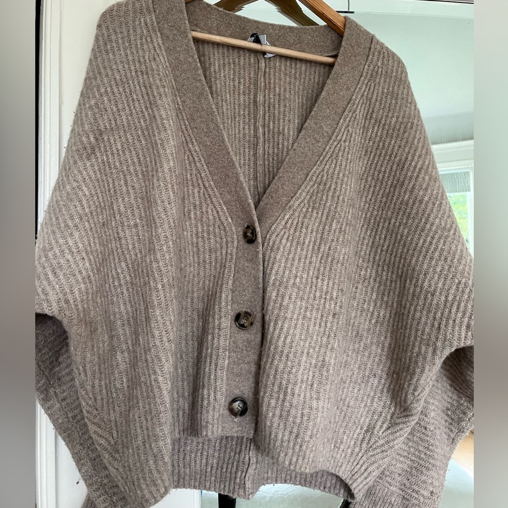 & Other Stories Rib Wool Blend Cardigan